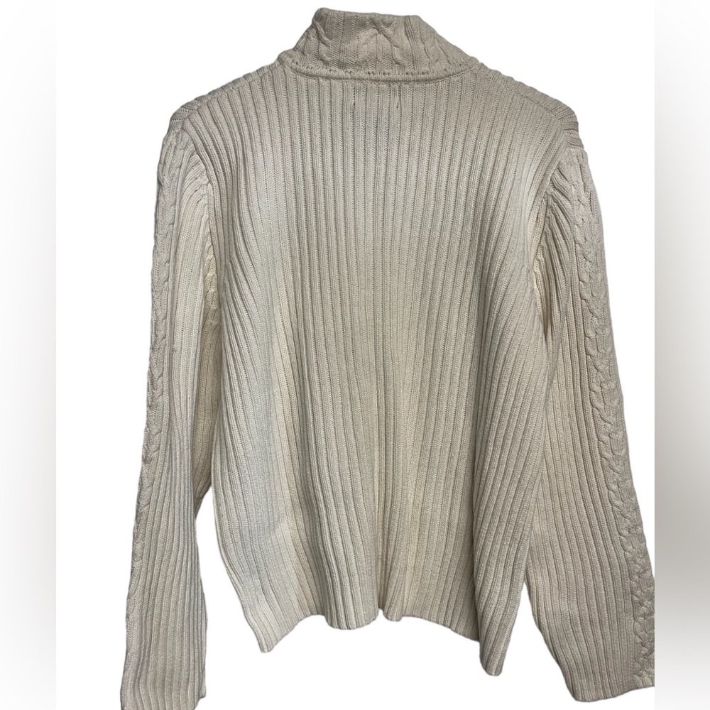 Van Huesen Women’s XL sweater beige with cable neck detail on sleeve and collar - Picture 7 of 7